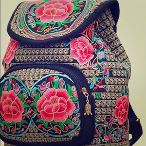 Vintage Embroidery Boho backpack purse for women